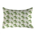 thumbnail image 1 of Palm Tree Quilted Pillowcover, Watercolor Style Forest Pattern of Coconut Trees Growth Ecology, Standard King Size Accent Pillow Cover for Bedroom, 36" x 20", Green Cocoa and White, by Ambesonne, 1 of 2
