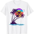 thumbnail image 1 of Palm Tree Retro Style Tropical Beach 60s 70s 90s Vintage T-Shirt, 1 of 4