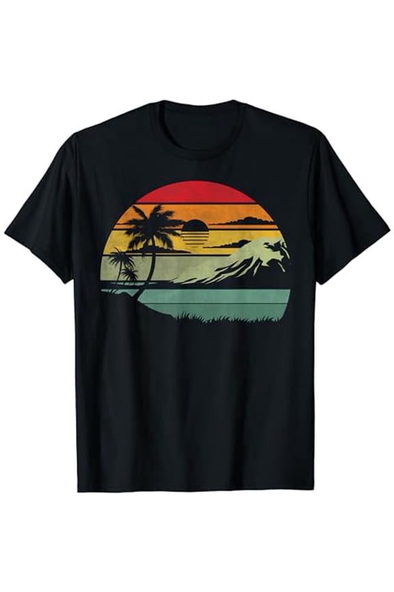 Palm Tree Retro Tropical Beach Vintage 70s 80s Style Summer T-Shirt