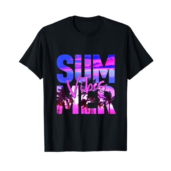 Palm Tree Retro Vintage Tropical Beach Summer Vibes Vacation T-Shirt