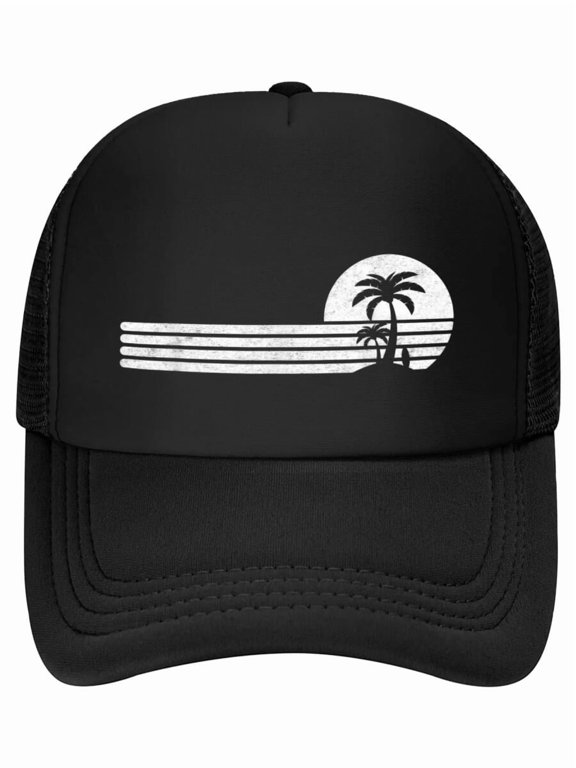 Palm Tree Retro Vintage Tropical Island Beach Vacation Surf Baseball Cap