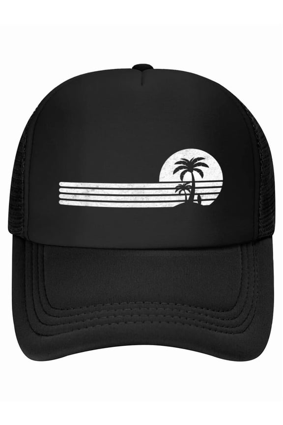 Palm Tree Retro Vintage Tropical Island Beach Vacation Surf Baseball Cap