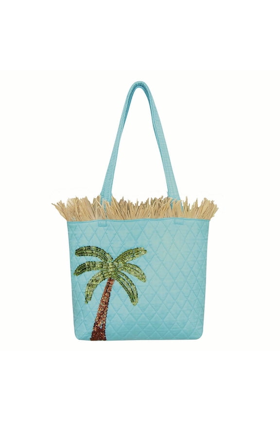 Palm Tree Ruffle Tote