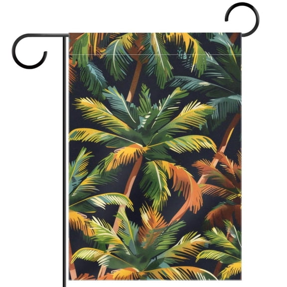 Palm Tree Seamless Pattern Double Sided Garden Flag Decorative Weather Resistant Yard Flag, Large DIY Vertical Flag for Farmhouse Patio Lawn, 28x40 Inch