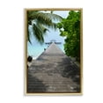 thumbnail image 1 of Stupell Industries Palm Tree Shaded Dock Gold Framed Floater Canvas Wall Art, design by LSR Design Studio, 31 x 21, 1 of 9