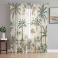 thumbnail image 1 of Palm Tree Sheer Curtains 84 Inch Length 2 Panels Set, Sage Green Tropical Nature Plant Watercolor Voile Window Treatment Rod Pocket Curtains Sheers Drapes for Bedroom/Living Room/Kitchen 52"x84"x2, 1 of 7
