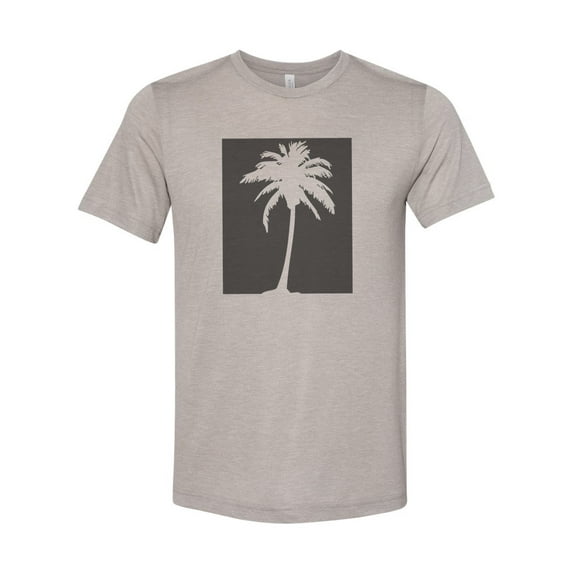 "Palm Tree Shirt, Palm Tree, Sublimation T, Beach Tee, Unisex, Gift For Her, Soft Bella T, Vacation Shirt, Mom T, Palm Tree Lover, Beach, Heather Stone, LARGE"