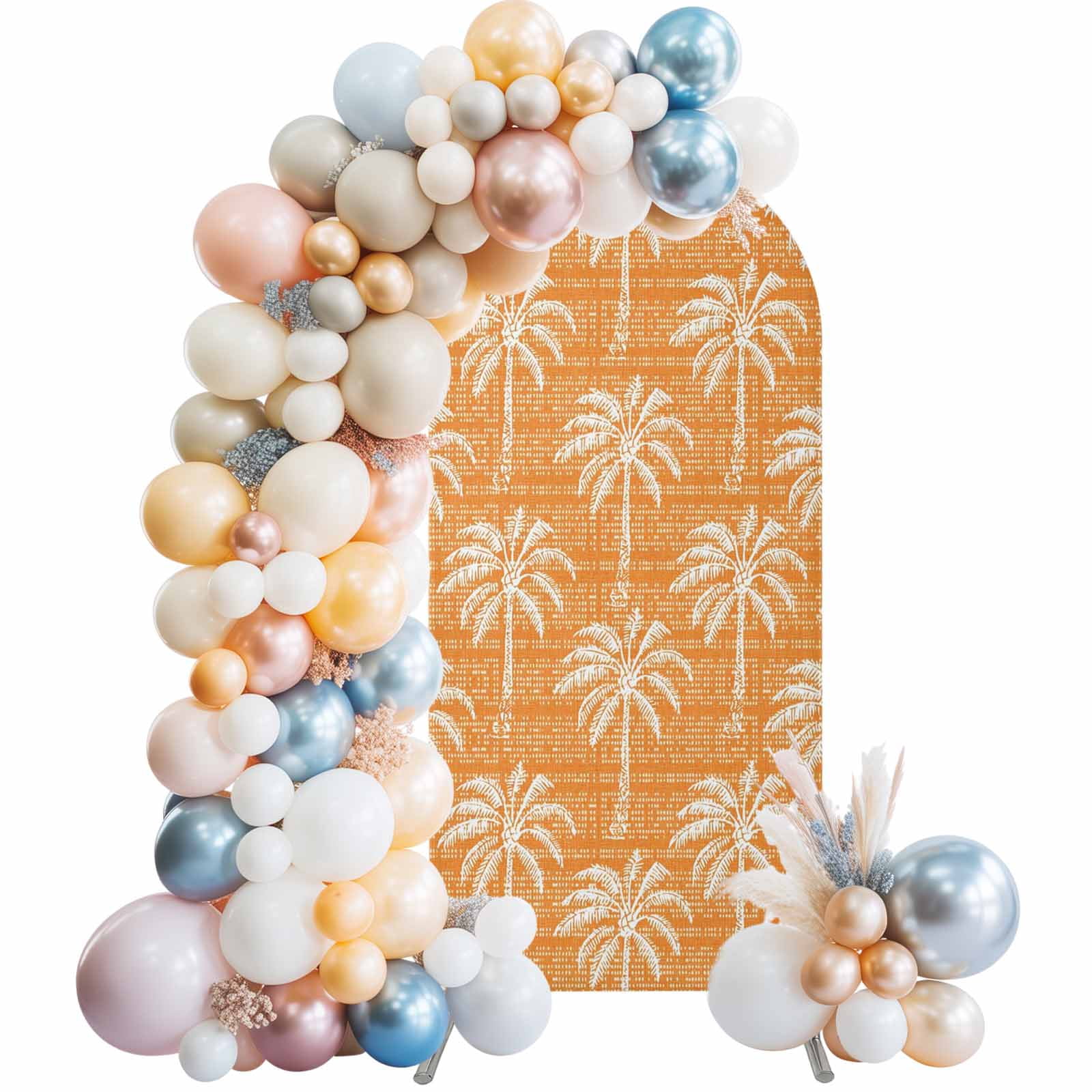 Palm Tree Silhouette Arch Backdrop Cover 7.2 FT Tropical Vintage Palm ...