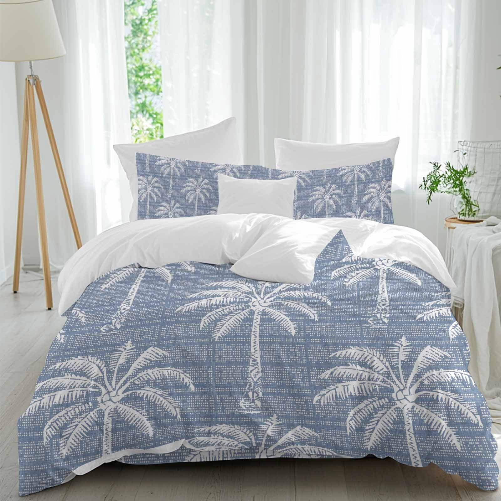 Palm Tree Silhouette Duvet Cover Set California King Size, Tropical ...