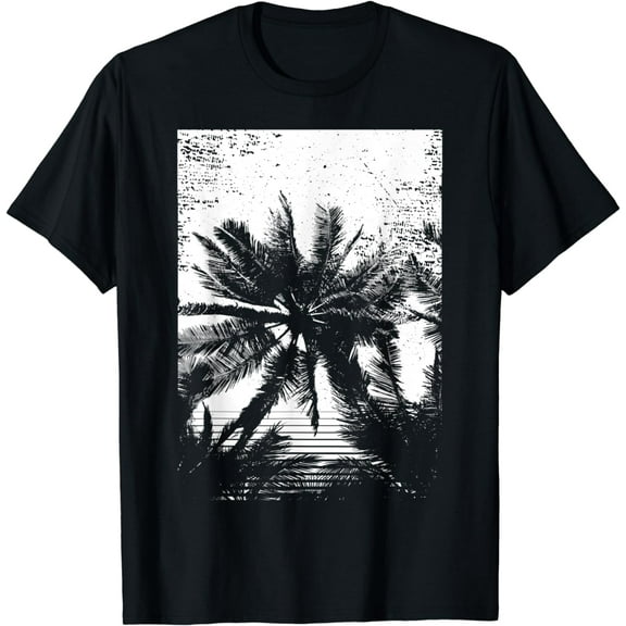 Palm Tree Silhouette Tree TShirt, Vintage Graphic T-shirt T-Shirt