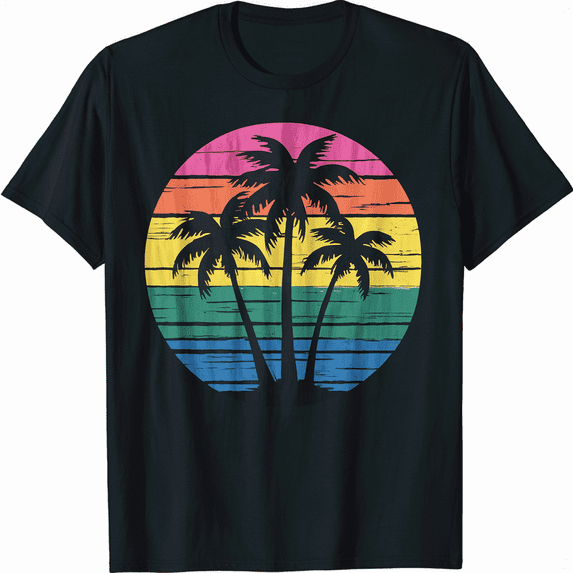 Palm Tree Silhouette Tree design, Vintage Graphic T-Shirt