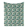 thumbnail image 1 of Palm Tree Soft Flannel Fleece Throw Blanket, Dreamy Abstract Jungle Foliage Rainforest Growth with Double Exposure Effect, Cozy Plush for Indoor and Outdoor Use, 50" x 70", Multicolor, by Ambesonne, 1 of 6