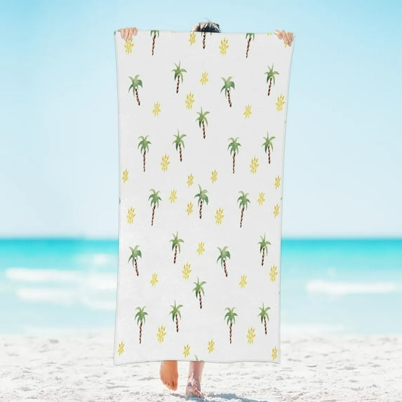 Palm Tree Sun Beach Towel Microfiber Thin Lightweight Beach Towel 31"x61" Large Soft Long Pool Towel Lightweight Towel Blanket for Beach Swim Gym Quick Dry Bath Sheet Towel