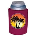 thumbnail image 1 of Palm Tree Sunset Thick Foam Old School Can Coolie (Fuchsia), 1 of 4