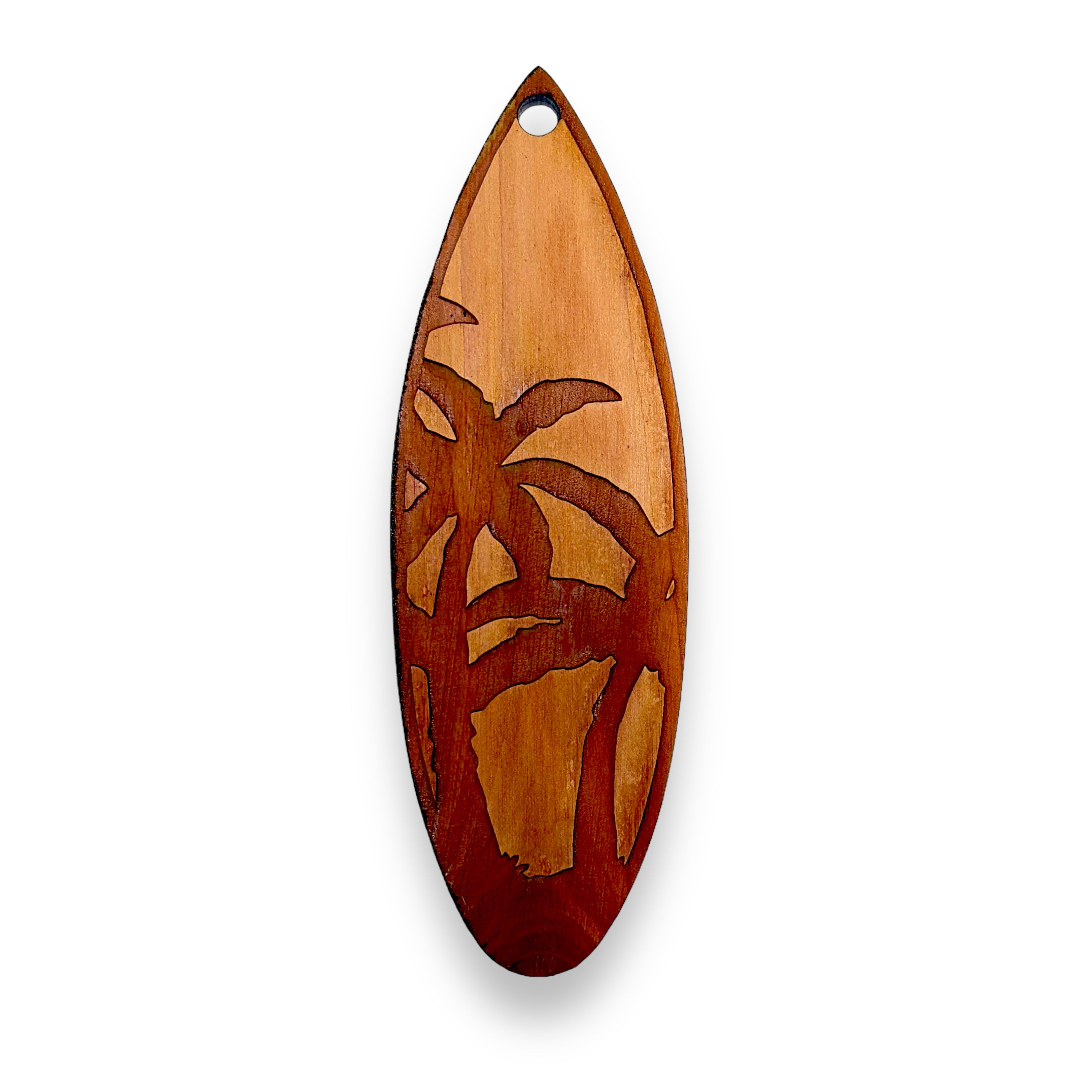 Palm Tree Surfboard - Cedar Ornament Palm Tree Surfboard - Cedar Ornament