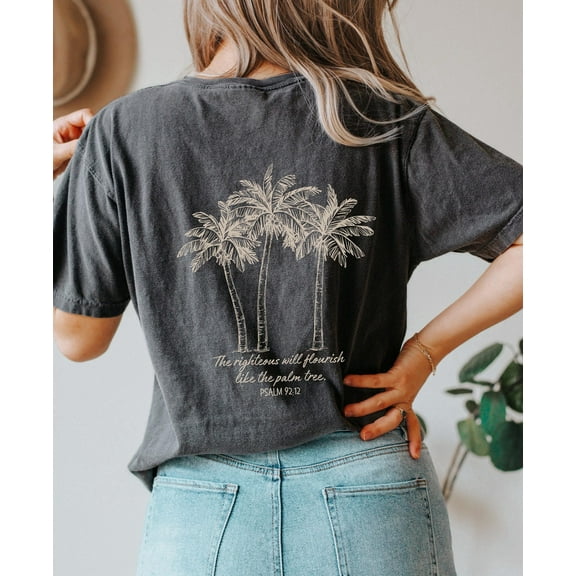 Palm Tree T-Shirt Coastal Vibes Christian Ocean Shirt Coconut Girl Aesthetic Beach Shirt Psalm Psalms Palm Tree Shirt Ocean Inspired Style