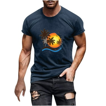 Palm Tree T Shirt Tropical Beach Vintage Retro Style 70s 80s Tank Tops for Mens Summer Graphic Tees