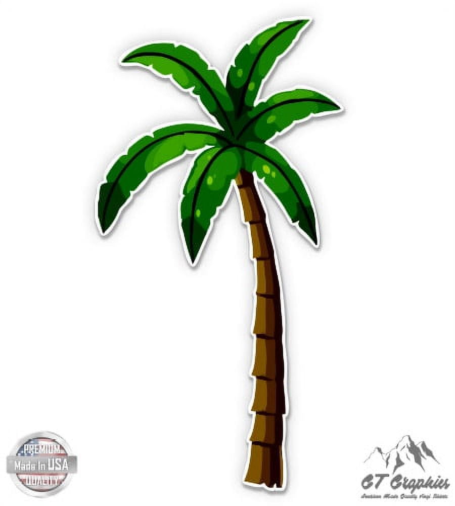 Palm Tree Tropical - 8 Vinyl Sticker - for Car Laptop I-Pad - Waterproof  Decal