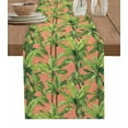 thumbnail image 1 of Palm Tree Tropical Burlap Cotton Table Runner 13x48 Inches Long, Pink Summer Green Botanical Farmhouse Table Runners, Outdoor Dining Tablecloths Decor for Baby Shower/Party/Wedding, 1 of 6