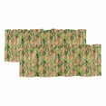 thumbnail image 1 of Palm Tree Tropical Curtain Valances for Windows, Kitchen Valance Window Treatments Panel 2 Pack, Pink Summer Green Botanical Rod Pocket Short Curtains for Bathroom Bedroom 60 x 18 Inch, 1 of 8