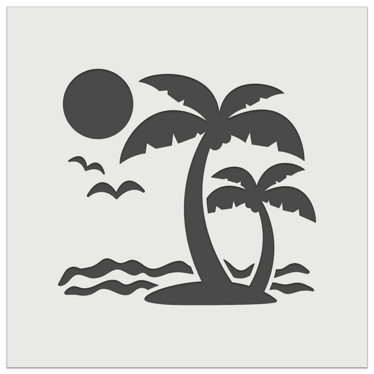 Palm Tree Tropical Island Sun Waves DIY Cookie Wall Craft Stencil - 9.0 Inch - Walmart.com palm-tree-tropical-island-sun-waves-diy-cookie-wall-craft-stencil-9-0-inch-walmart-com