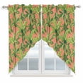 thumbnail image 1 of Palm Tree Tropical Kitchen Window Curtains, Swag Curtains Valance for Bedroom Living Room Bathroom, Pink Summer Green Botanical Rod Pocket Window Treatment Curtain Block Drapes 2 Panels 28"x36", 1 of 9