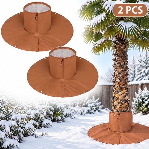 Palm Tree Trunk Cover 2 Pack, Winter Tree Wrap with Reflective Foil Lining 11.8 x 39.4 Inch for Frost and Freeze Protection