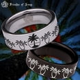 thumbnail image 1 of Palm Tree Tungsten Carbide Ring, 1 of 9
