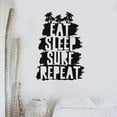 thumbnail image 1 of Palm Tree Wall Decal Lettering Eat Sleep Surf Repeat Vinyl Sticker Teens Bedroom Living Room Home Decoration Creative Mural 42x59cm, 1 of 4