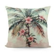 thumbnail image 1 of Palm Tree &amp; Hibiscus Design by Birch&amp;Ink Throw Pillow,  Green, 1 of 5
