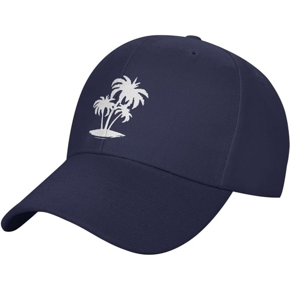 Palm Tree and Tropical Island Adjustable Rear Buckle Cap Baseball Cap Sandwich Cap Truck Driver Cap Peaked Cap