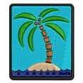 thumbnail image 1 of Palm Tree on Tropical Island Applique Multi-Color Embroidered Iron-On Patch - 2.5 Inch Small, 1 of 5