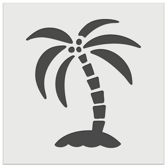 Palm Tree on Tropical Island DIY Cookie Wall Craft Stencil - 3.5 Inch