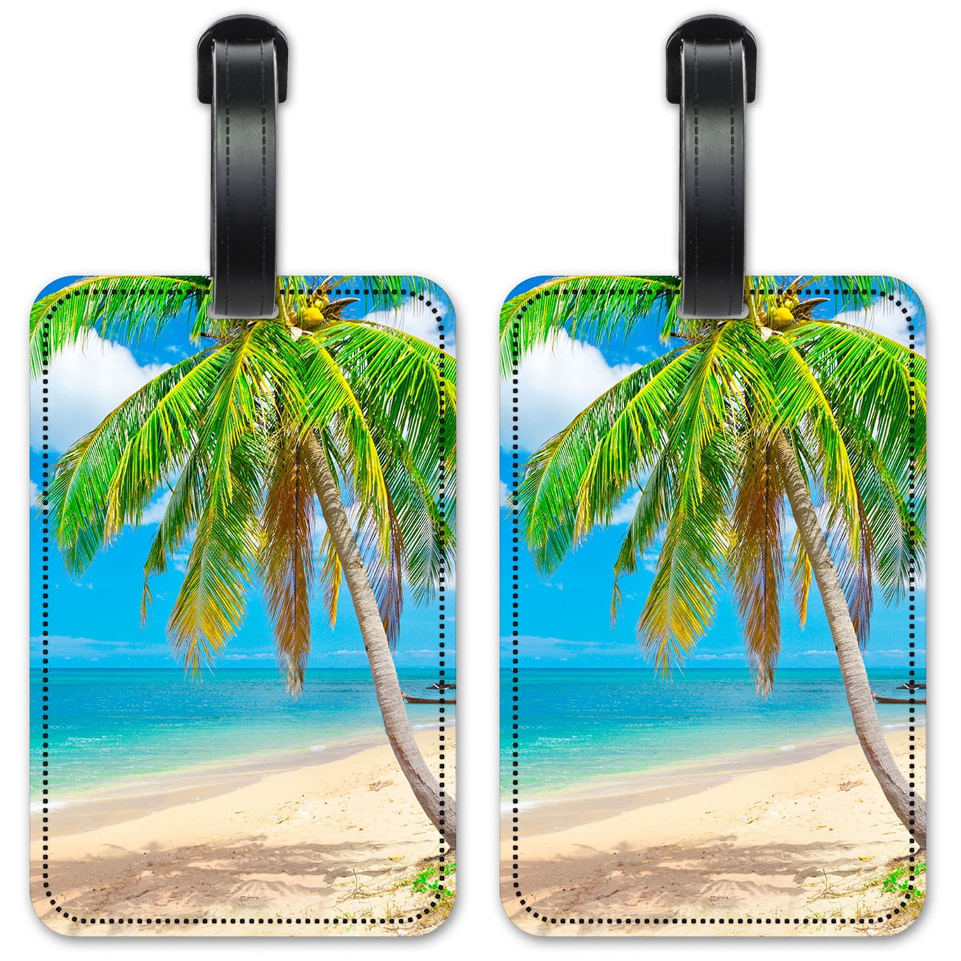 Tags Viaggio Palm Tree 2 Etichette Bagagli Tema Spiaggia - Palm Trees