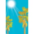 thumbnail image 1 of Palm Trees Against Blue Sky Wall Poster, 14.725" x 22.375", 1 of 3