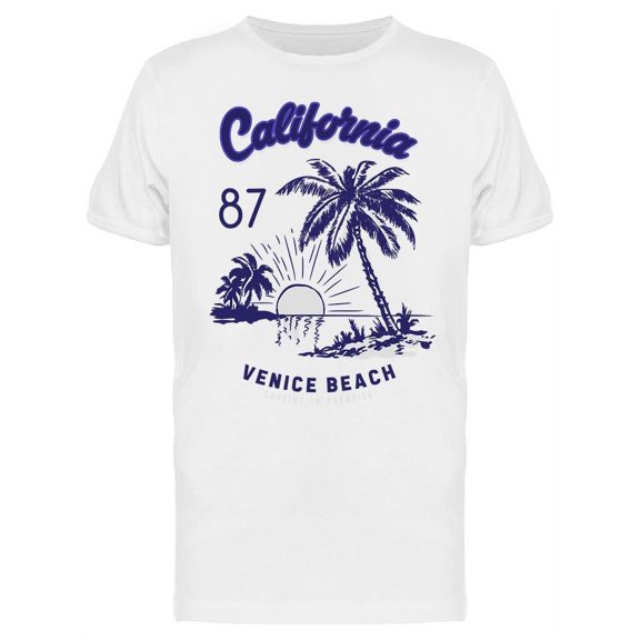 Palm Trees And Sunset California T-Shirt Men -Image by Shutterstock, Male Large