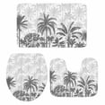 thumbnail image 1 of Palm Trees Bath Mat 3 Piece Bathroom Rug Set, Black Grey Tropical Plants Summer Forest Non Slip Bath Rug Contour Mat and Toilet Lid Cover, Absorbent Shower Mats Soft Bath Rugs and Mats Sets, 1 of 8