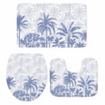thumbnail image 1 of Palm Trees Bath Mat 3 Piece Bathroom Rug Set, Blue Tropical Plants Summer Forest Scenery Non Slip Bath Rug Contour Mat and Toilet Lid Cover, Absorbent Shower Mats Soft Bath Rugs and Mats Sets, 1 of 8