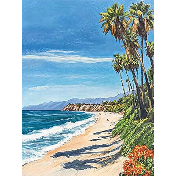 Palm Trees Beach Ocean Canvas Print/Wall ArtSuitable for Living RoomBedroomBathroomOfficeHotel Decoration