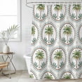 thumbnail image 1 of Palm Trees Extra Long Shower Curtain Set, Waterproof Shower Curtains for Bathroom, Green Summer Botanical Watercolor Washable Fabric Cloth Bath Curtain for Bathtub Decoration with Hooks 72x96 Inches, 1 of 9