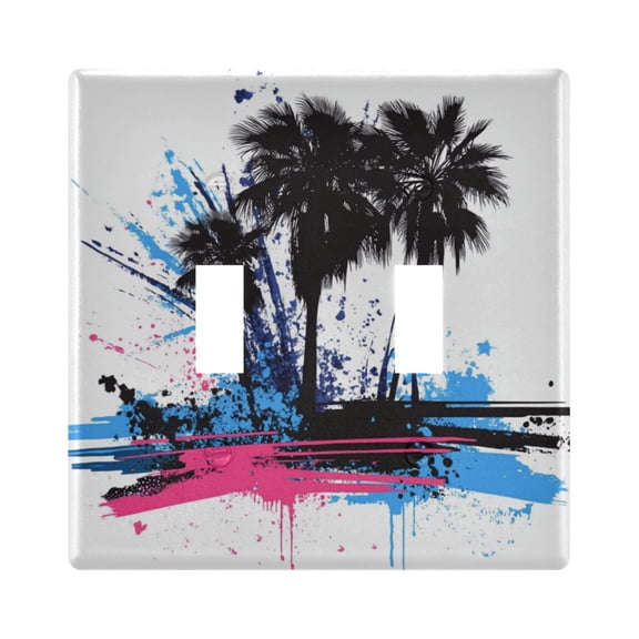 Palm Trees Graffiti Decorative Light Switch Plates Switch Cover Decorative Wall Plates Ideal for Living Room Kitchen Bedroom and Study