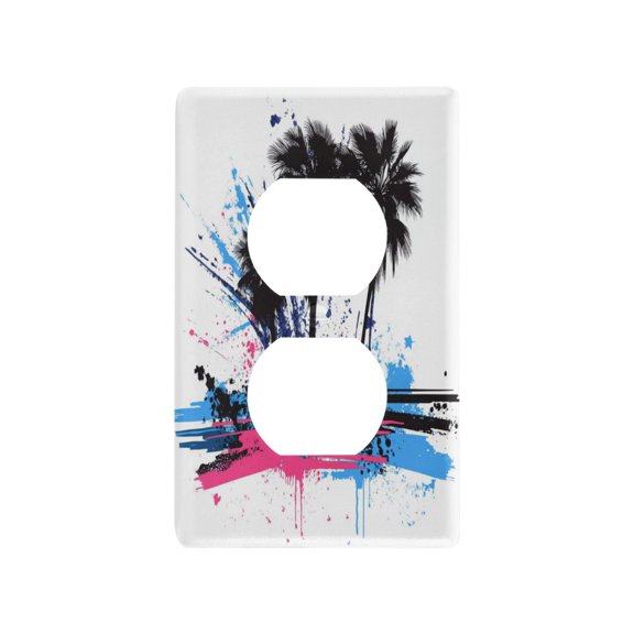Palm Trees Graffiti Light Switch Cover Switch Plate Outlet Cover Plug Cover for Electrical Outlet