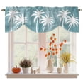 thumbnail image 1 of Palm Trees Grey Blue Tie Up Valance Curtains for Windows, Kitchen Curtains Window Treatments, Summer Coastal Vintage Tropical Short Window Shades Valances for Bedroom Bathroom Cafe 42"x12", 1 of 8