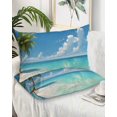 thumbnail image 1 of Palm Trees King Pillow Cases Set of 2 - Microfiber Bed Throw Pillow Covers, Summer Beach Coastal Nautical Sea Ocean Decorative Lumbar Pillow Cover with Envelope Closure for Sofa/Travel 20"x36", 1 of 6