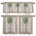 thumbnail image 1 of Palm Trees Kitchen Curtains Sets for Windows 36 Inch Length, Brown Tropical Plants Summer Green Rod Pocket Window Treatments Tier Curtains and Valances Set for Bedroom/Bathroom, 1 of 8
