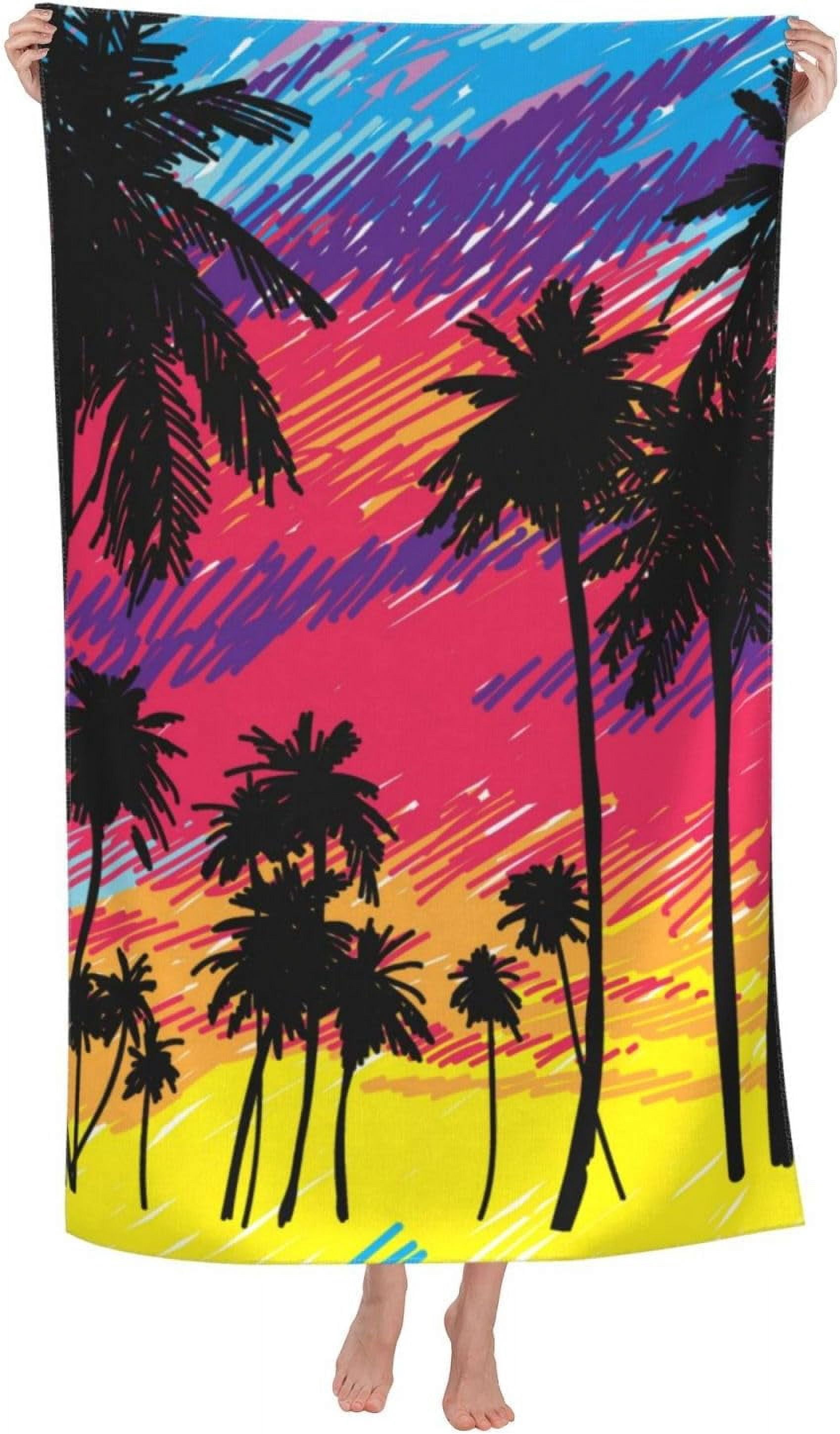 Microfiber Giant Beach Towel - Caribbean Palm main image 1