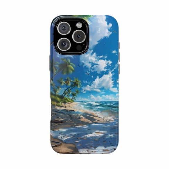 Palm Trees Ocean Beach Summer Tropical Phone Case for iPhone 11 12 13 14 15 16 17 Pro Max