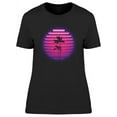 thumbnail image 1 of Palm Trees On Neon Sunset Design T-Shirt Women -Image by Shutterstock, Female Small, 1 of 2