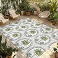 thumbnail image 1 of Palm Trees Outdoor Rug for Patio/Deck/Porch, Non-Slip Large Area Rug 4 x 6 Ft, Green Summer Botanical Watercolor Indoor Outdoor Rugs Washable Area Rugs, Reversible Camping Rug Carpet Runner, 1 of 8