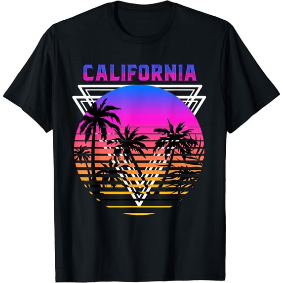 Palm Trees Retro Cali Long Beach Vintage Tropical California T-Shirt